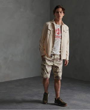 Superdry Resurrection Férfi Hosszú Ujjú Ing Khaki | EKXDY2918